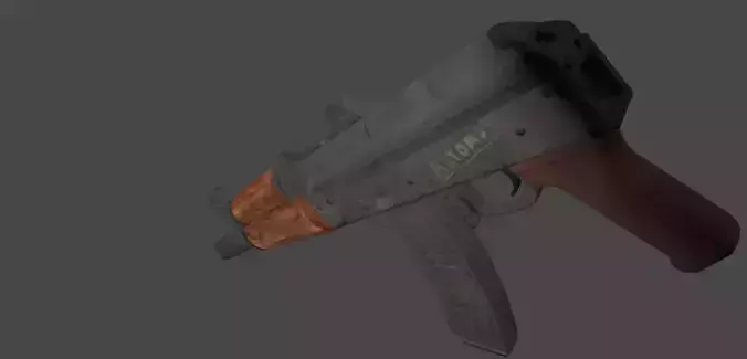 AKS74U gun with wood