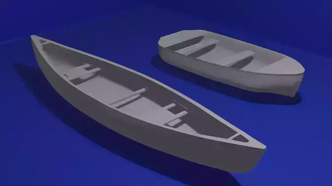 Canoe Boat 3D Model 