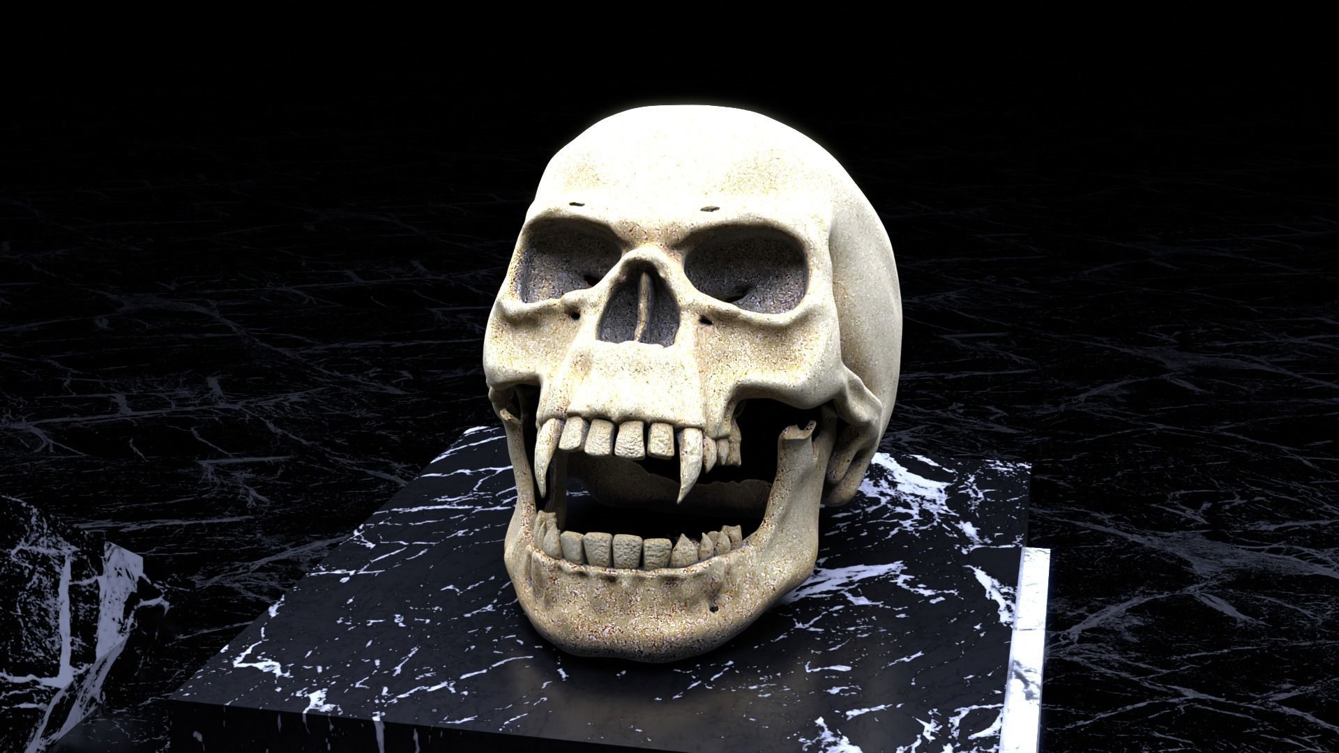 Vampire Skull Low-poly 3D model_5