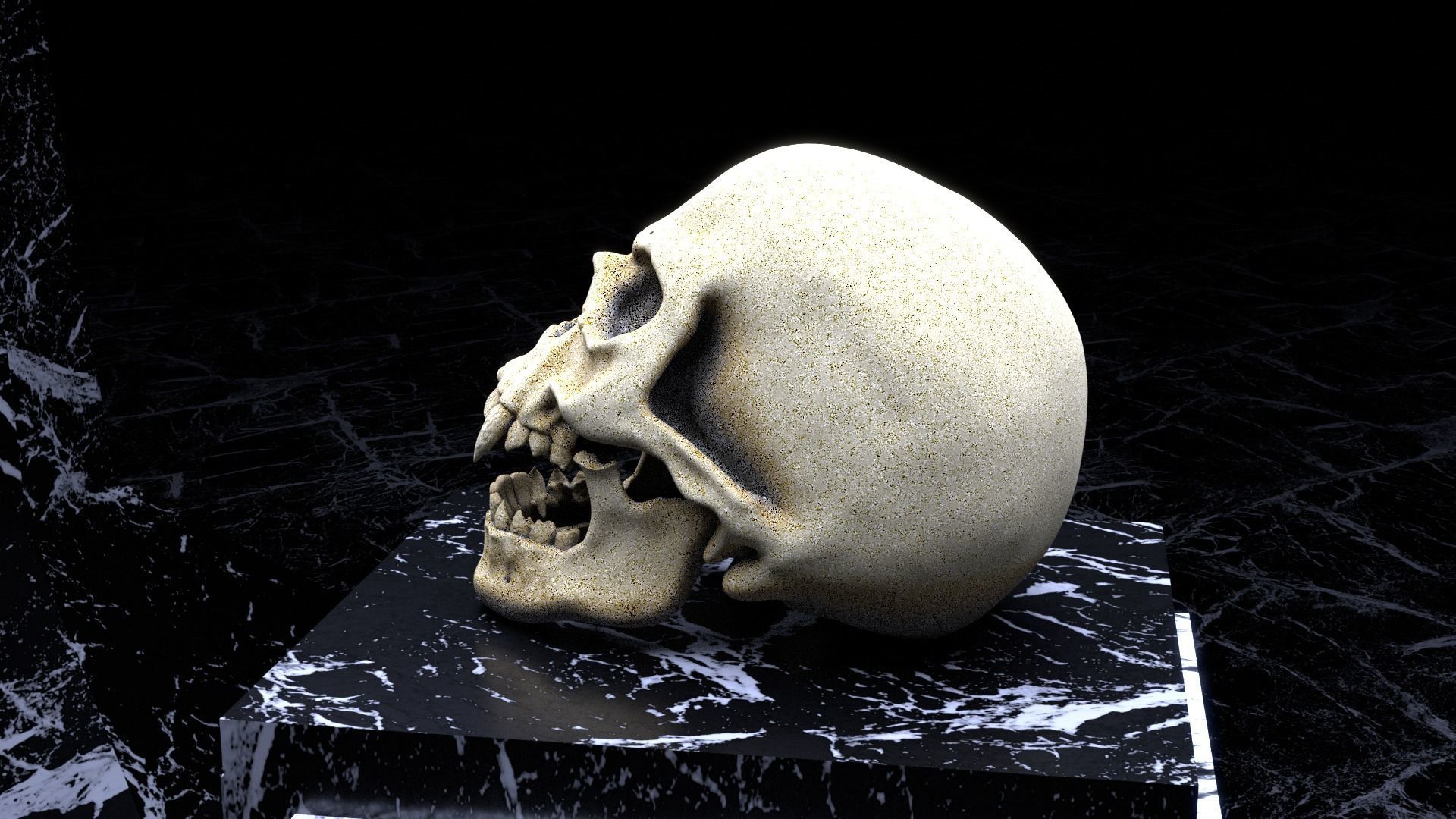 Vampire Skull Low-poly 3D model_11