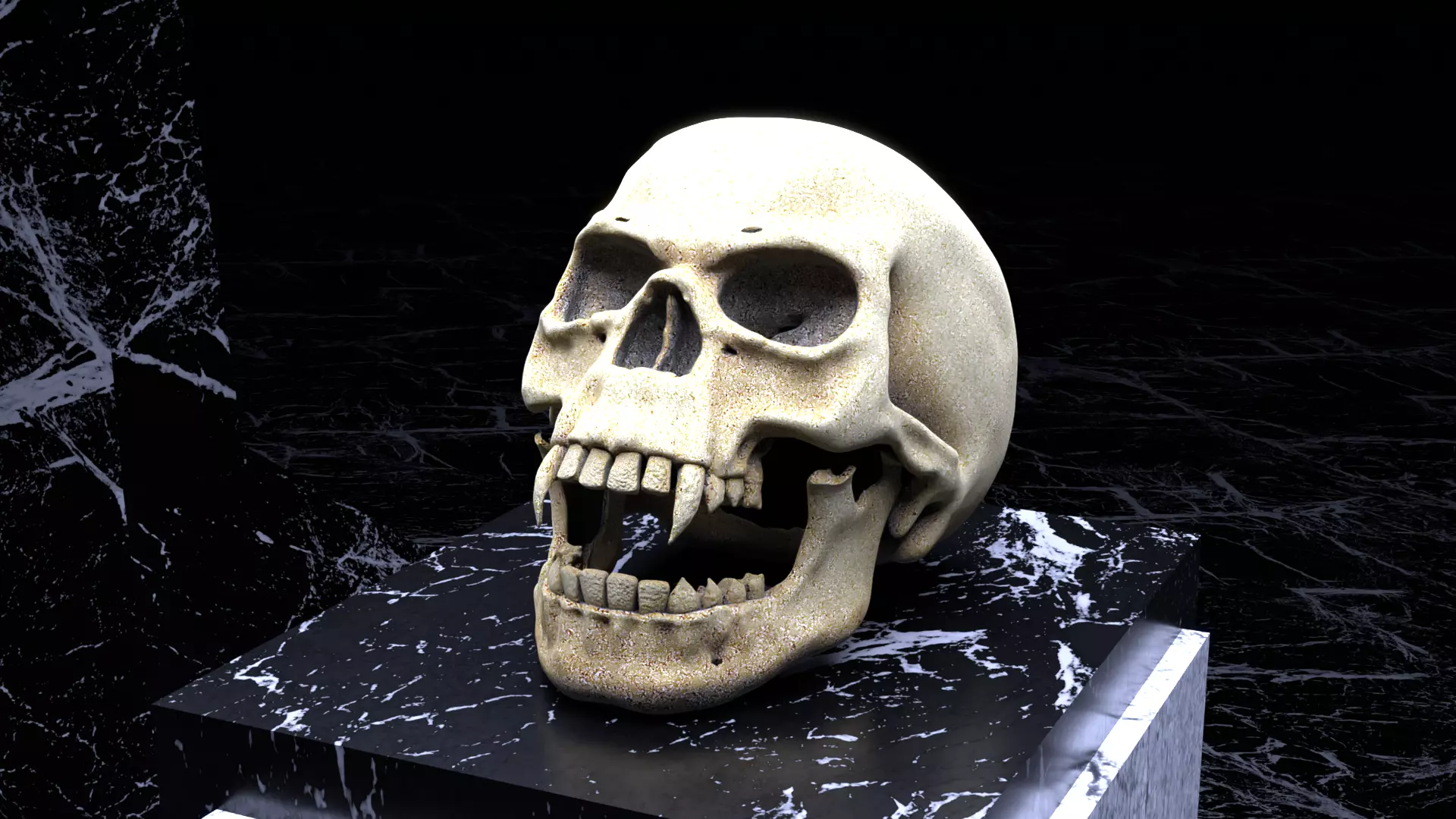 Vampire Skull Low-poly 3D model_0