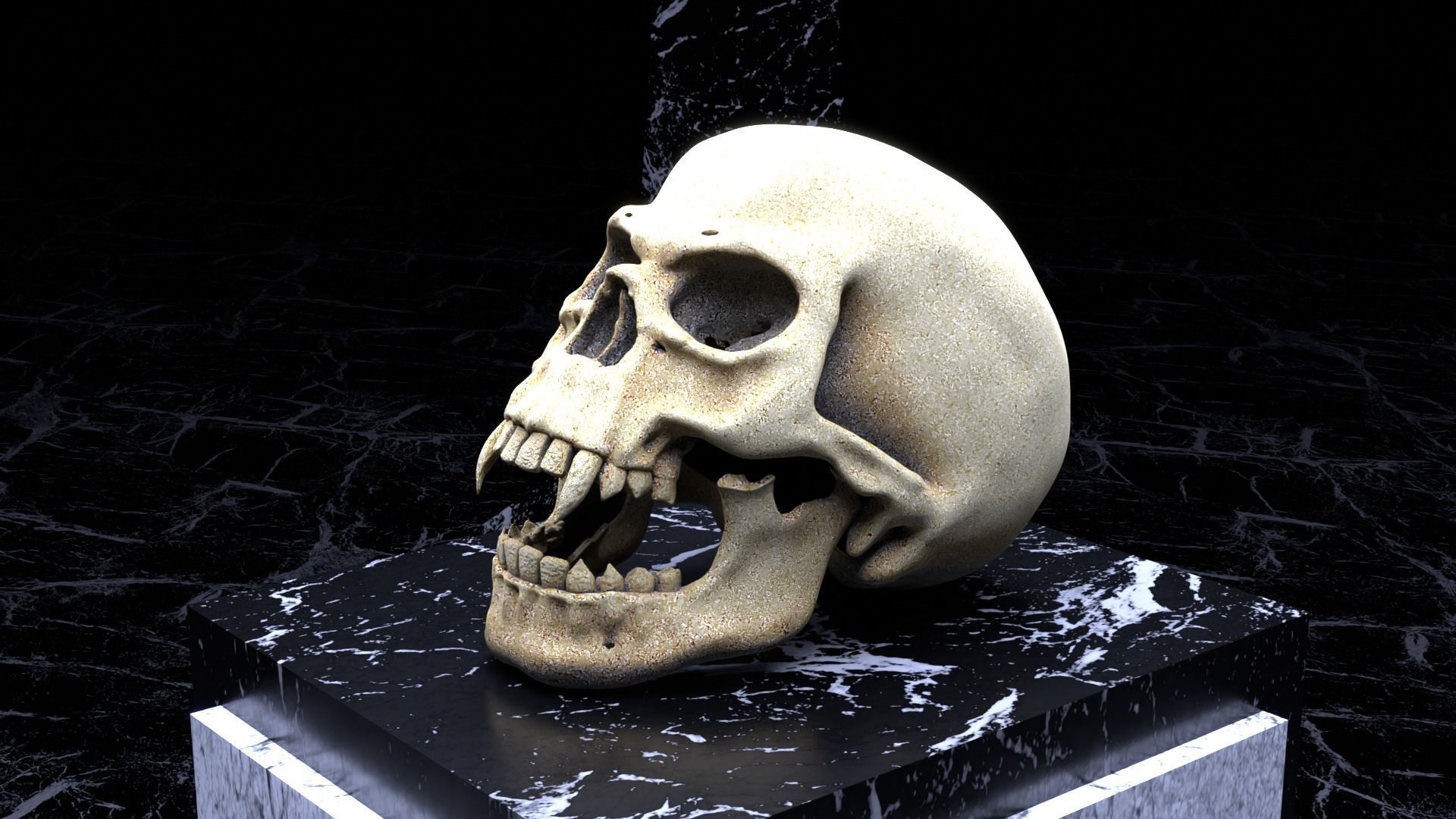 Vampire Skull Low-poly 3D model_7
