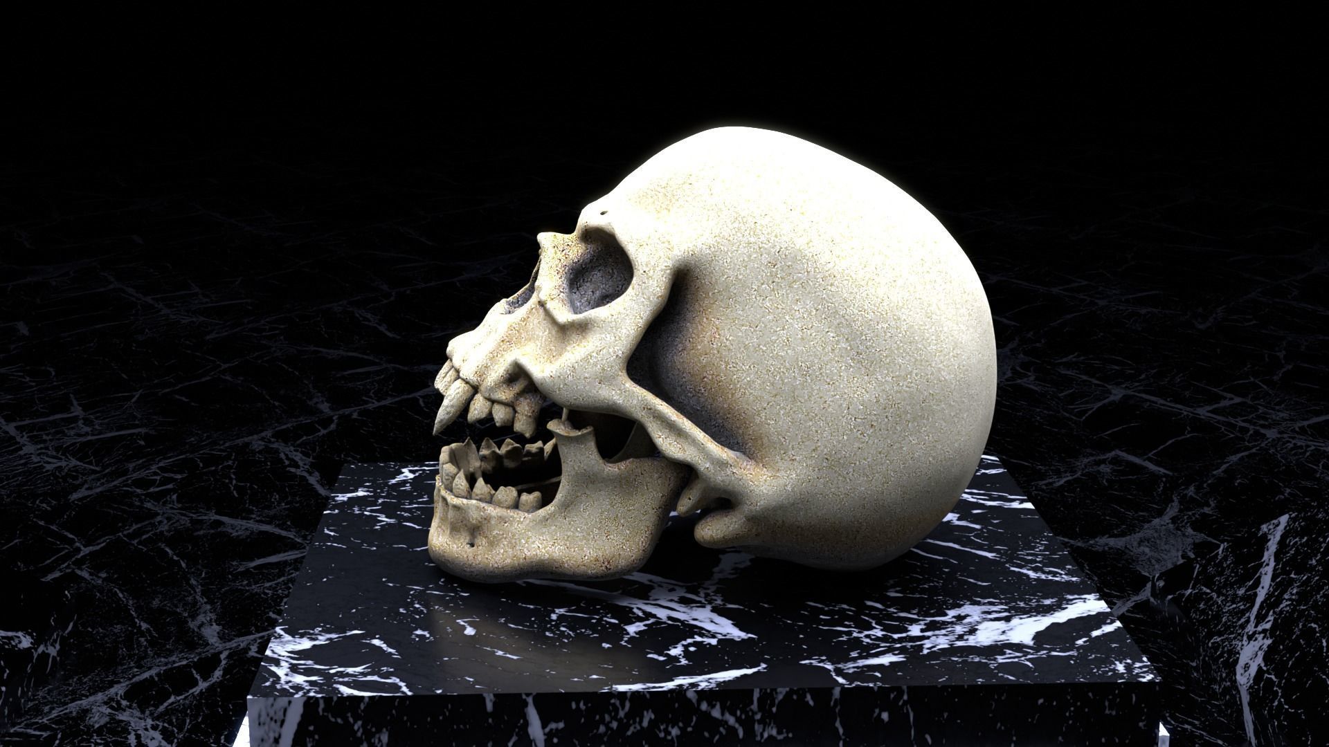 Vampire Skull Low-poly 3D model_10