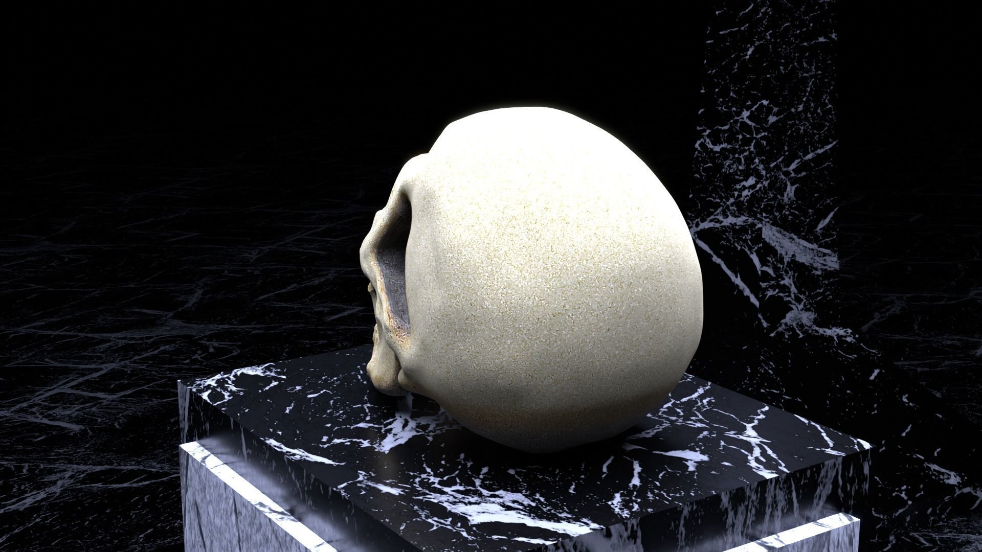 Vampire Skull Low-poly 3D model_15