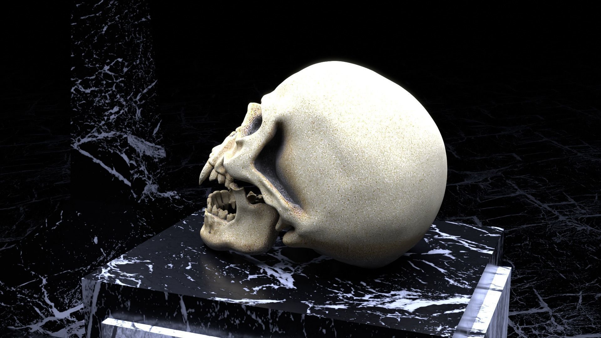 Vampire Skull Low-poly 3D model_12