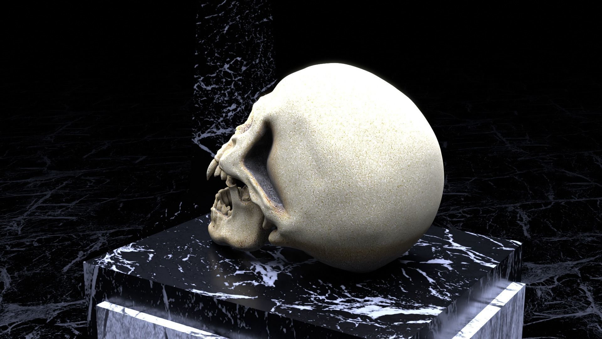 Vampire Skull Low-poly 3D model_13