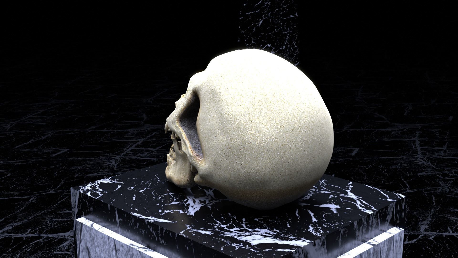 Vampire Skull Low-poly 3D model_14