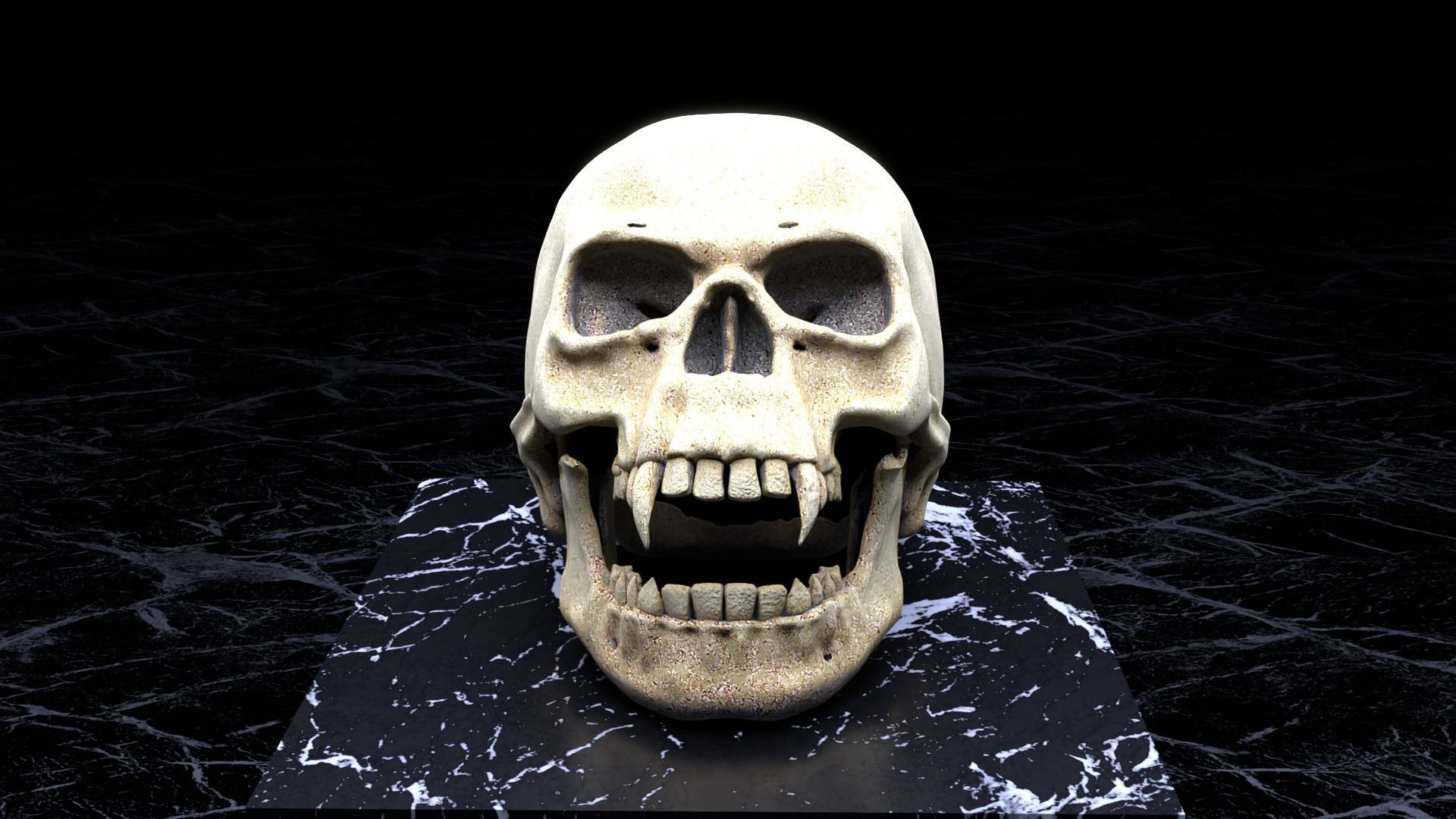 Vampire Skull Low-poly 3D model_1