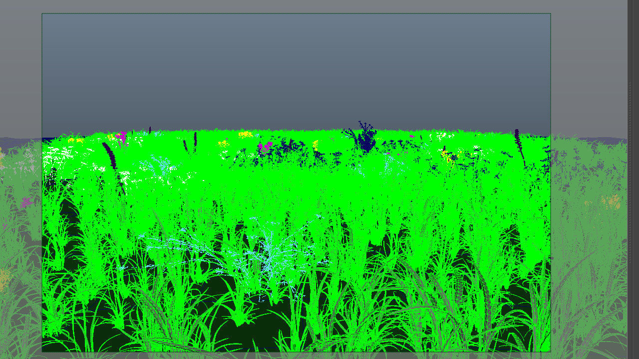 Grass flowers scene 3D model_3