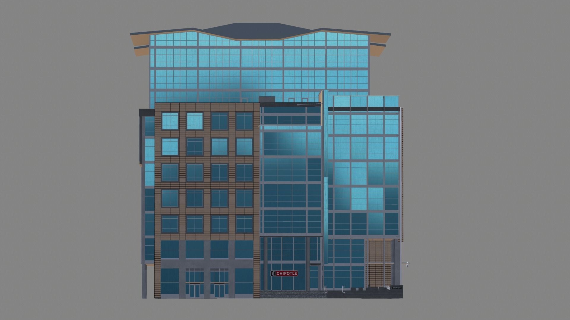 400 Howard Street Building San Francisco Low-poly 3D model_9