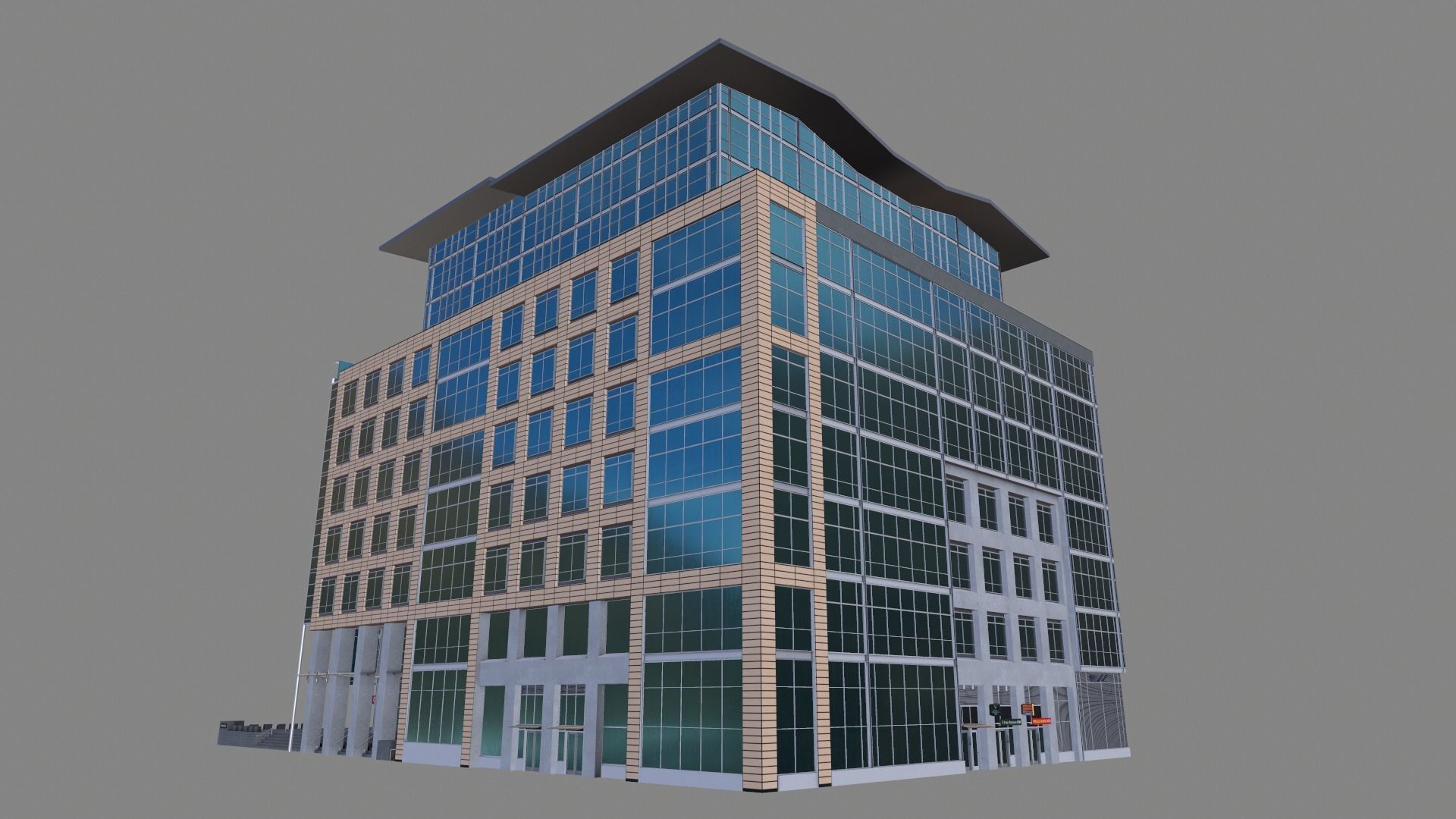 400 Howard Street Building San Francisco Low-poly 3D model_3