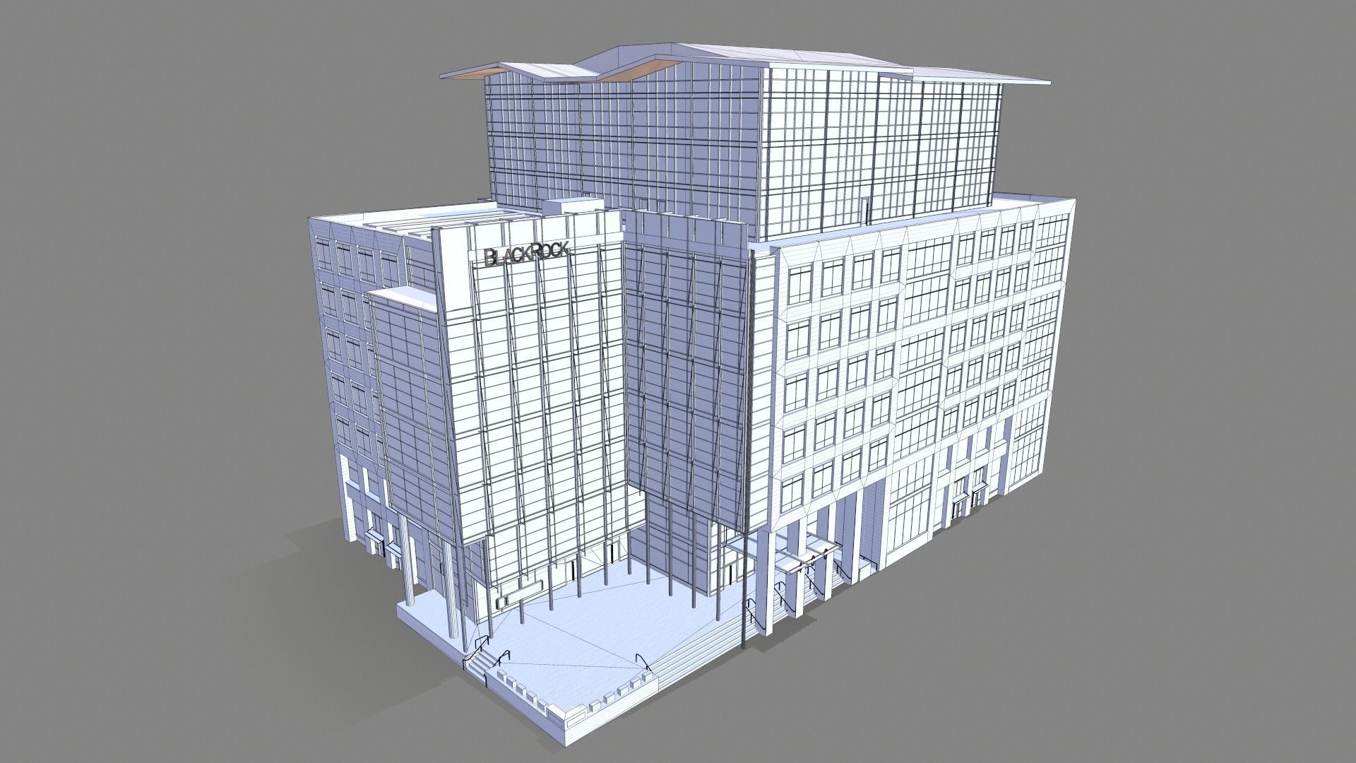 400 Howard Street Building San Francisco Low-poly 3D model_13