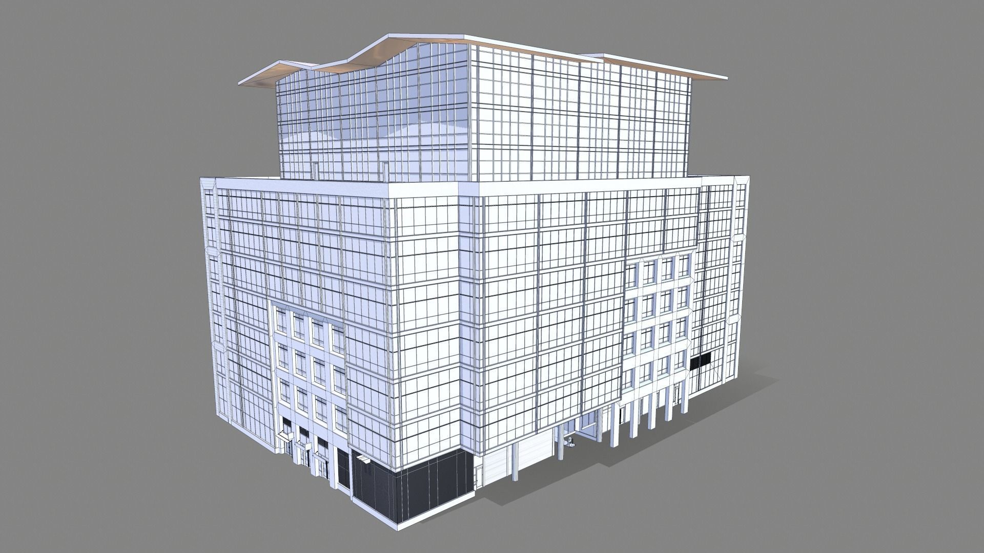 400 Howard Street Building San Francisco Low-poly 3D model_5