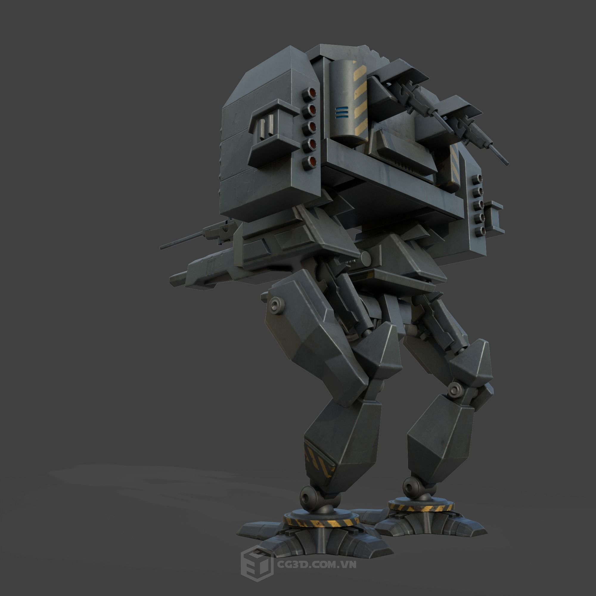 RoboWar- Lowpoly model robot Low-poly 3D model_4