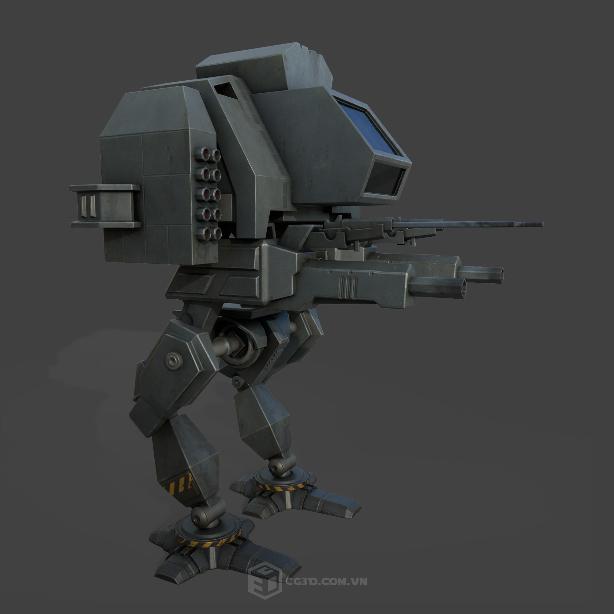 RoboWar- Lowpoly model robot Low-poly 3D model_2