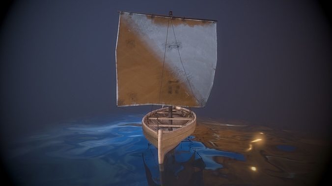 Knarr - Medieval Sailboat Low-poly 3D model Low-poly 3D model