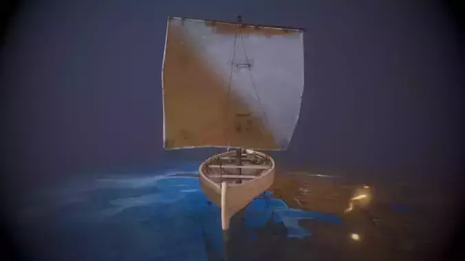 Knarr - Medieval Sailboat Low-poly 3D model