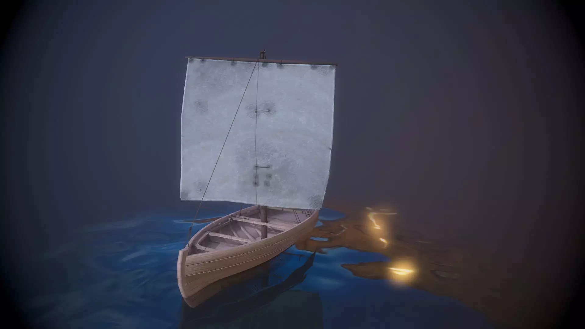 Knarr - Medieval Sailboat Low-poly 3D model Low-poly 3D model_0