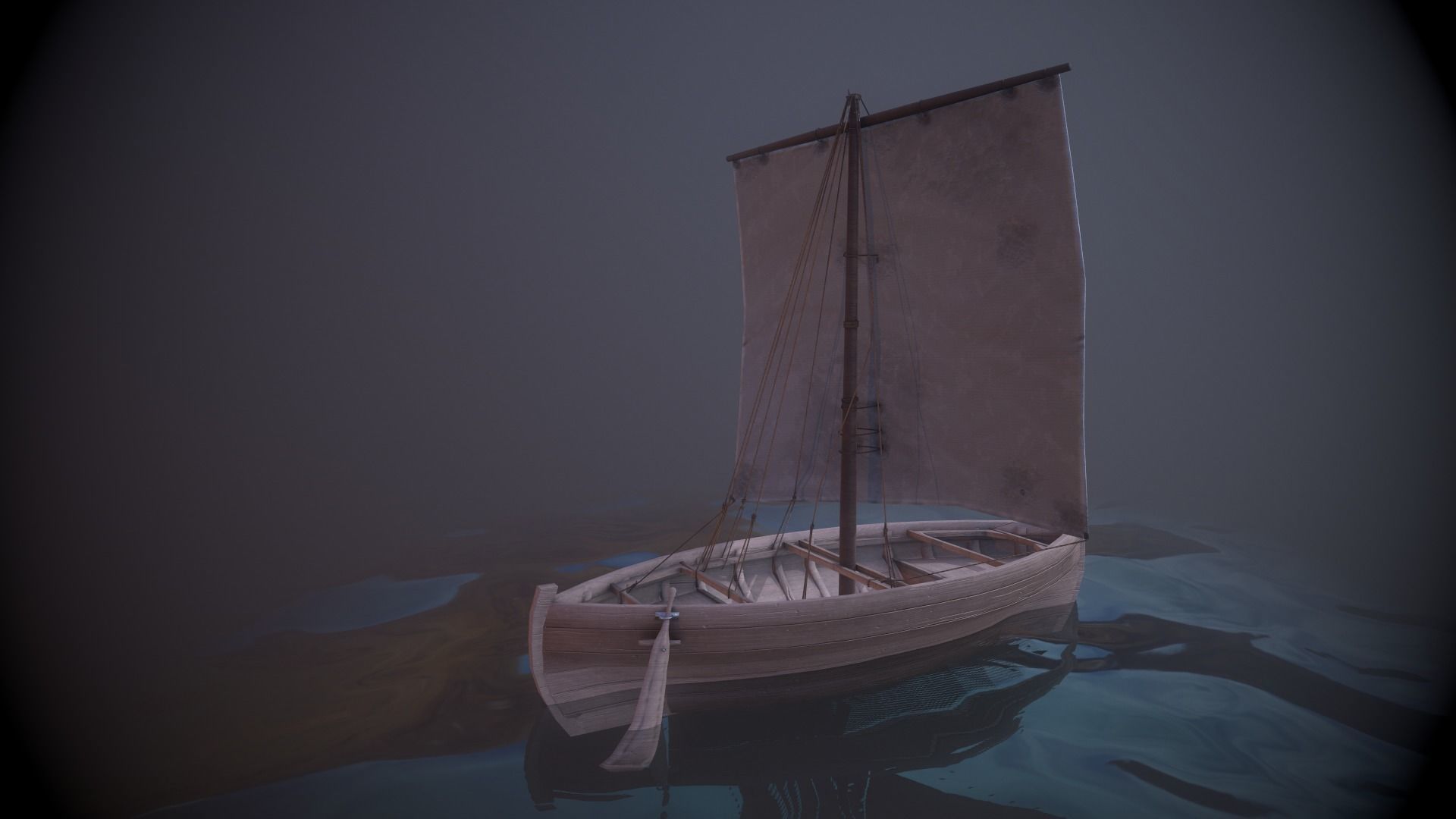 Knarr - Medieval Sailboat Low-poly 3D model Low-poly 3D model_9
