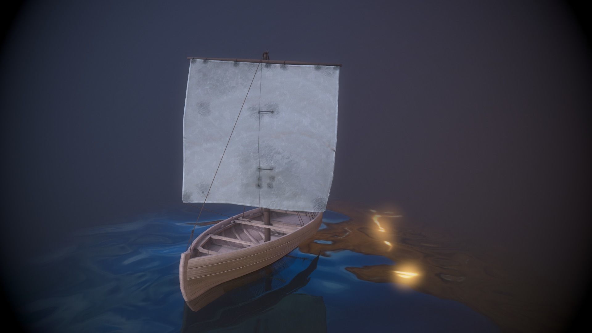 Knarr - Medieval Sailboat Low-poly 3D model Low-poly 3D model_10