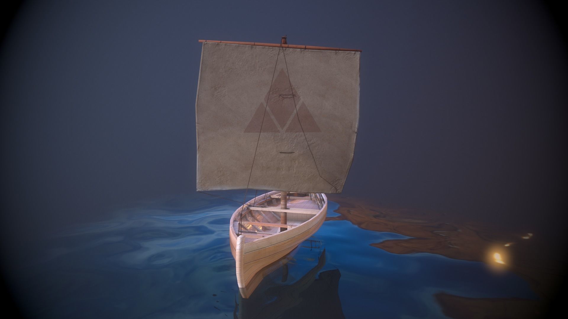 Knarr - Medieval Sailboat Low-poly 3D model Low-poly 3D model_12