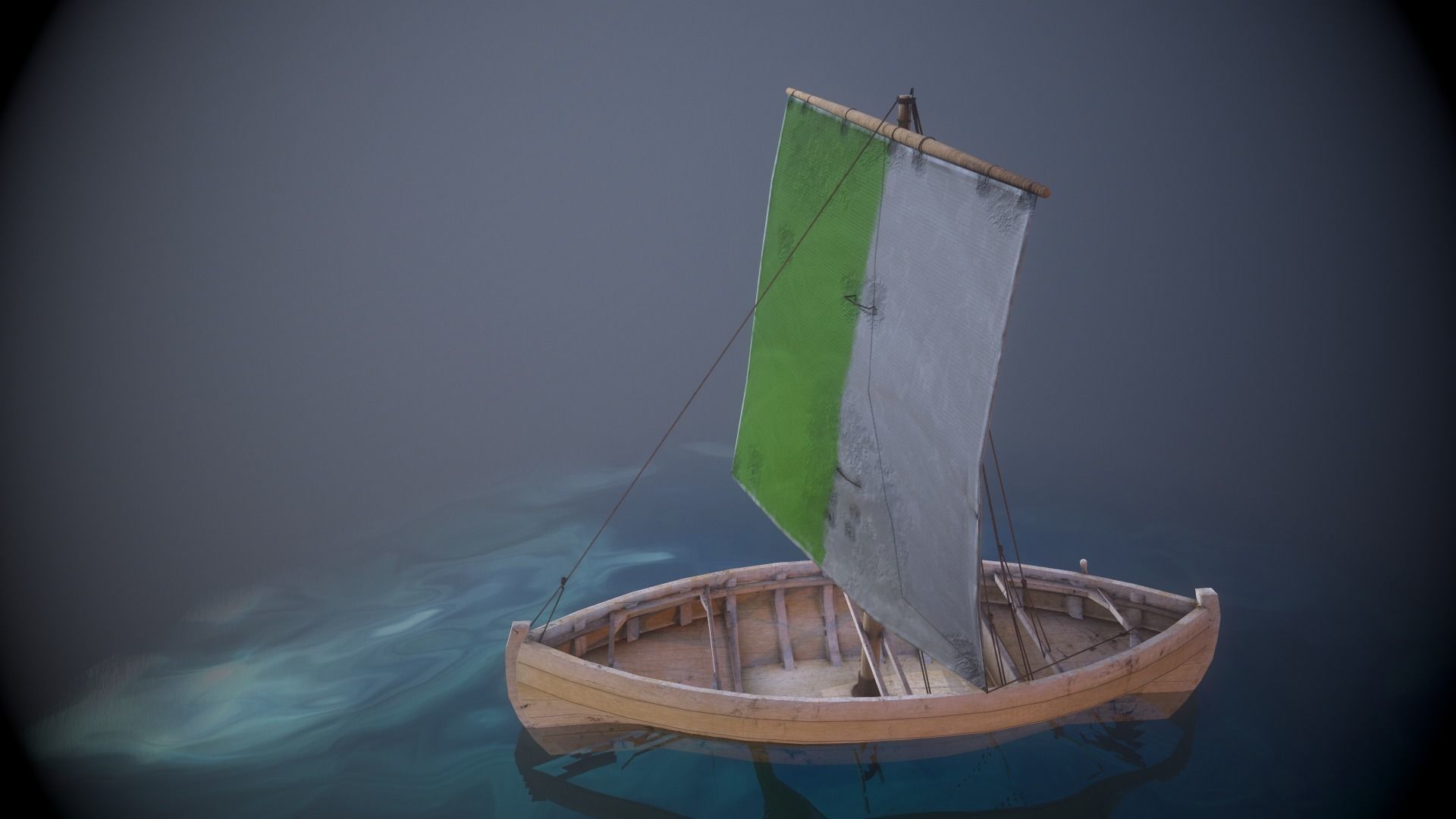 Knarr - Medieval Sailboat Low-poly 3D model Low-poly 3D model_4