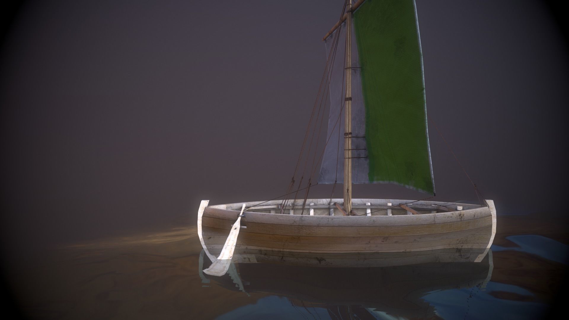 Knarr - Medieval Sailboat Low-poly 3D model Low-poly 3D model_19
