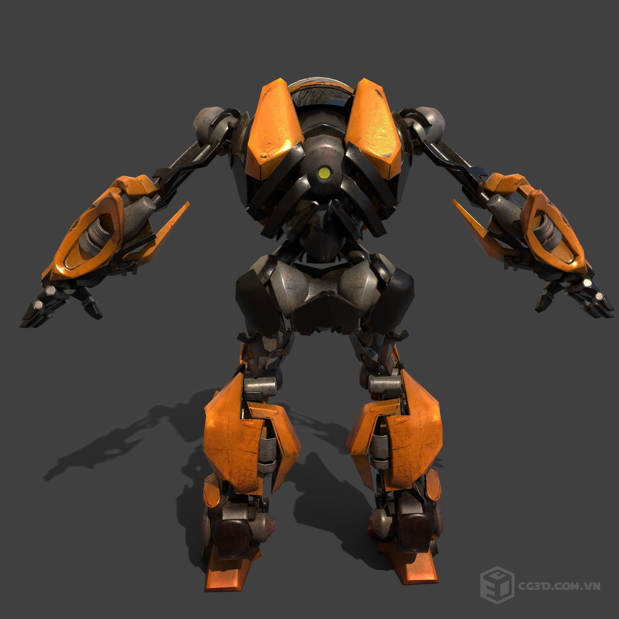 RoboTran orange and robot Low-poly 3D model_3