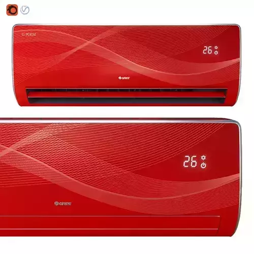 Gree U-Poem Red air conditioner 3D model