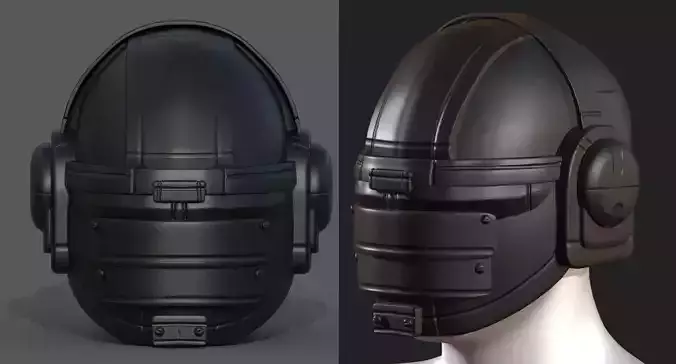 Helmet scifi military combat 3d 
