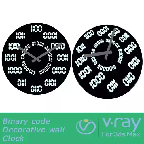Binary code decorative wall clock