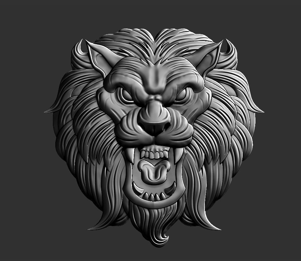 Lion Head 3D print model_4