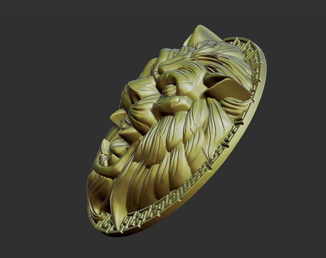 Lion Head 3D print model_3
