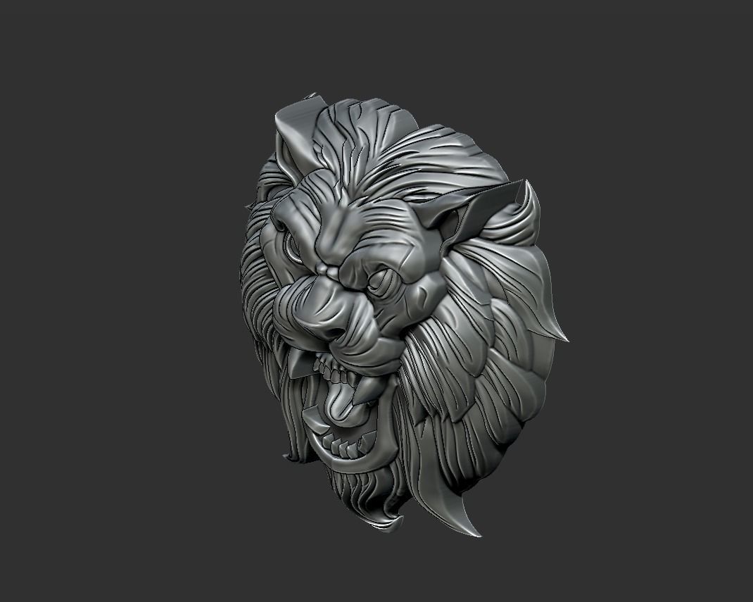 Lion Head 3D print model_6