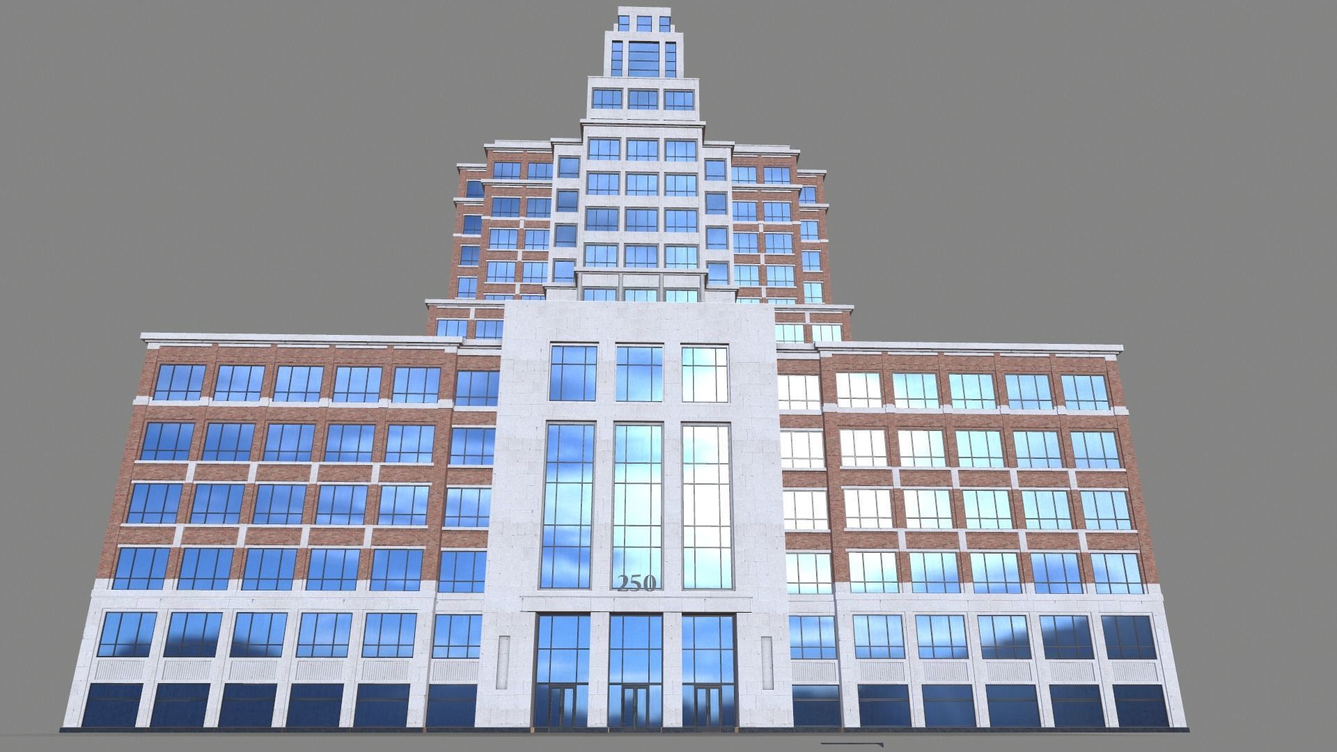The Embarcadero 250 Street Building San Francisco Low-poly 3D model_2