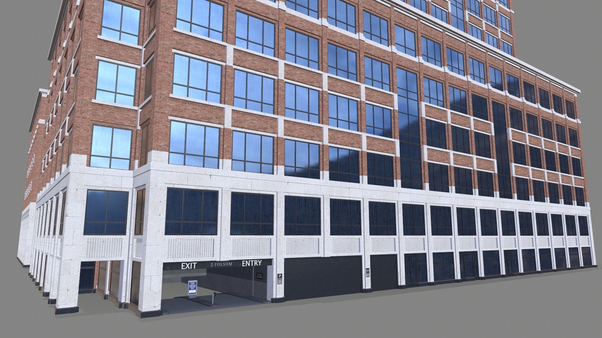 The Embarcadero 250 Street Building San Francisco Low-poly 3D model_4