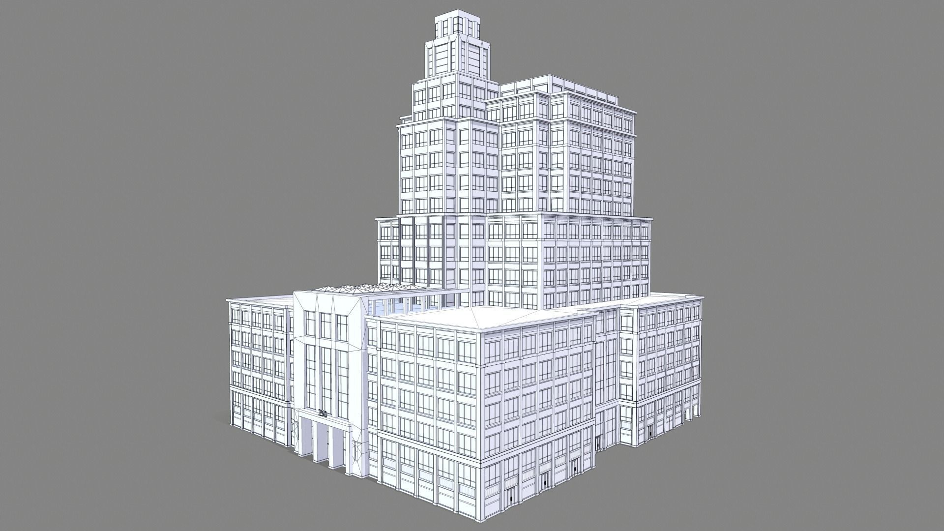 The Embarcadero 250 Street Building San Francisco Low-poly 3D model_9