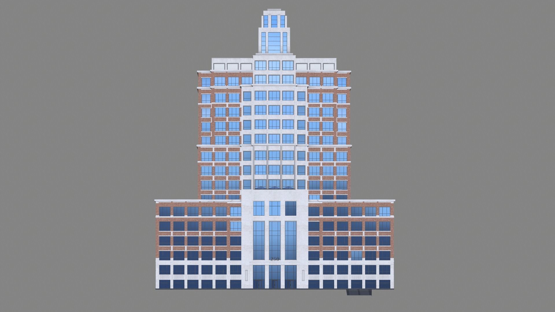 The Embarcadero 250 Street Building San Francisco Low-poly 3D model_5