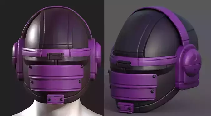 Helmet scifi military combat 3d model low poly 