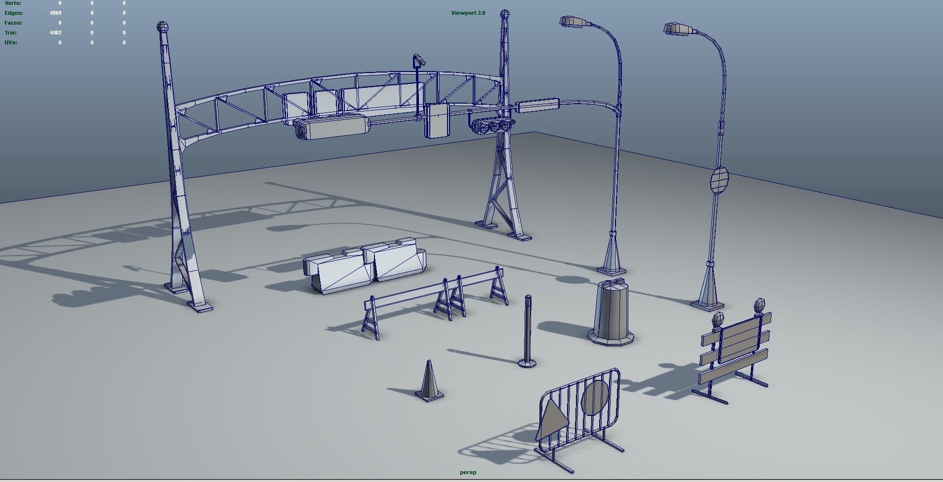 Road Objects pack - low poly Low-poly 3D model_22