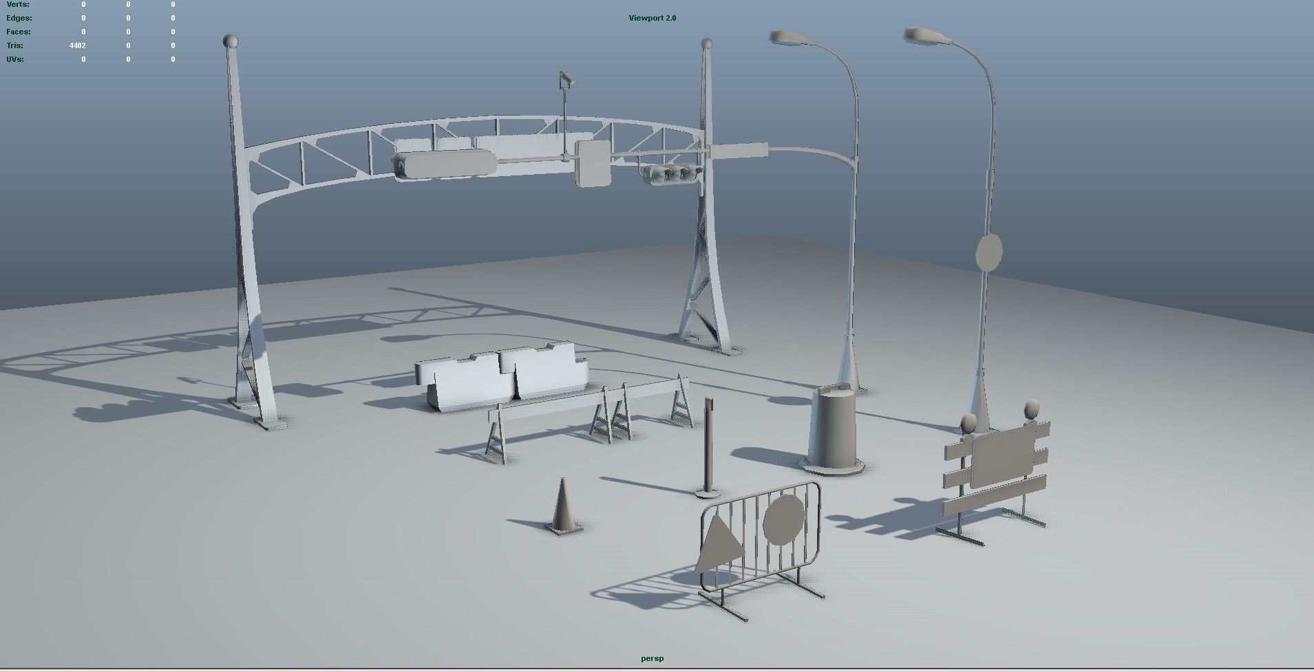 Road Objects pack - low poly Low-poly 3D model_21