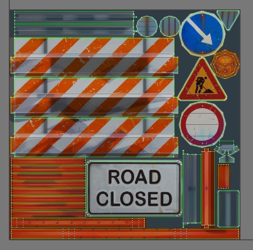 Road Objects pack - low poly Low-poly 3D model_13