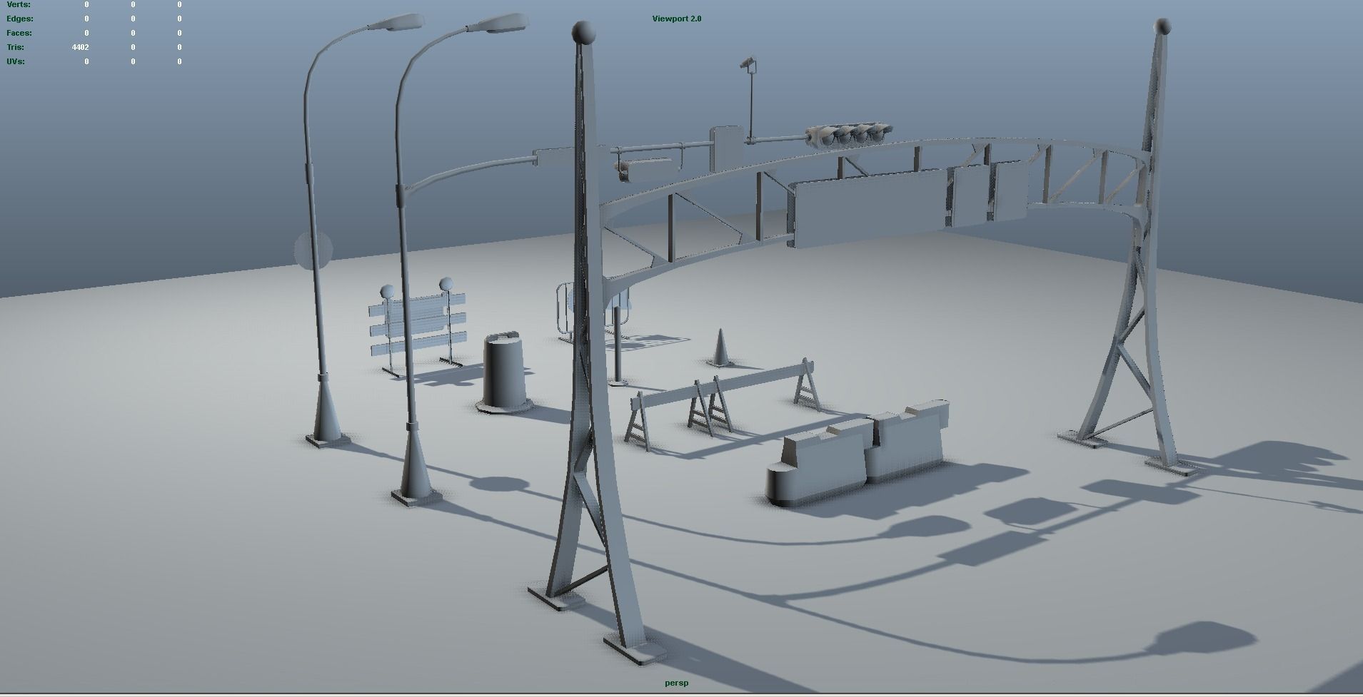 Road Objects pack - low poly Low-poly 3D model_20