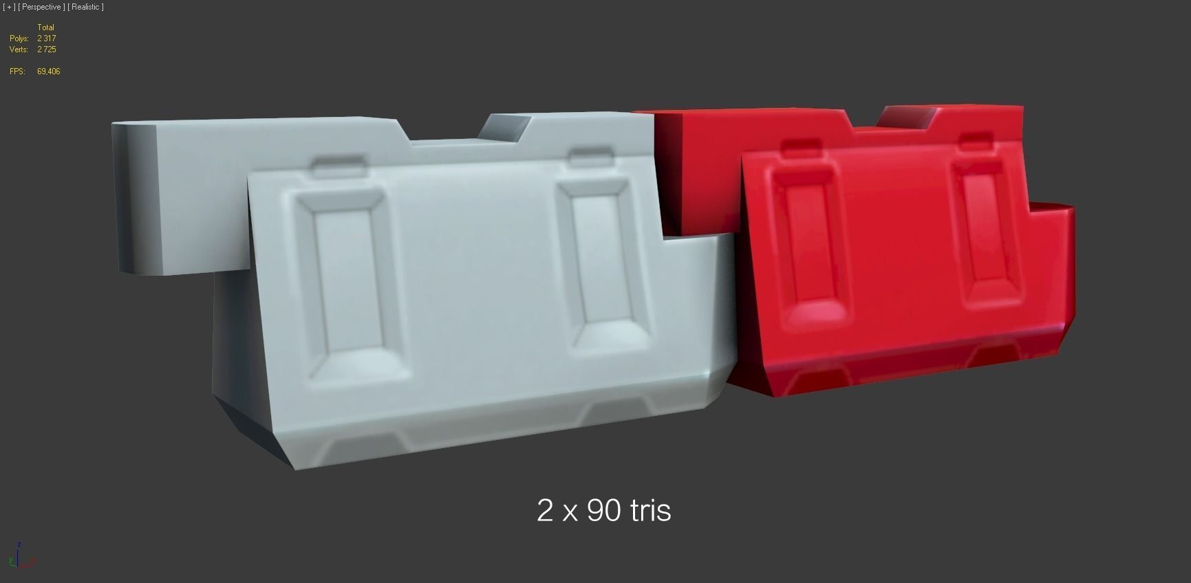 Road Objects pack - low poly Low-poly 3D model_12