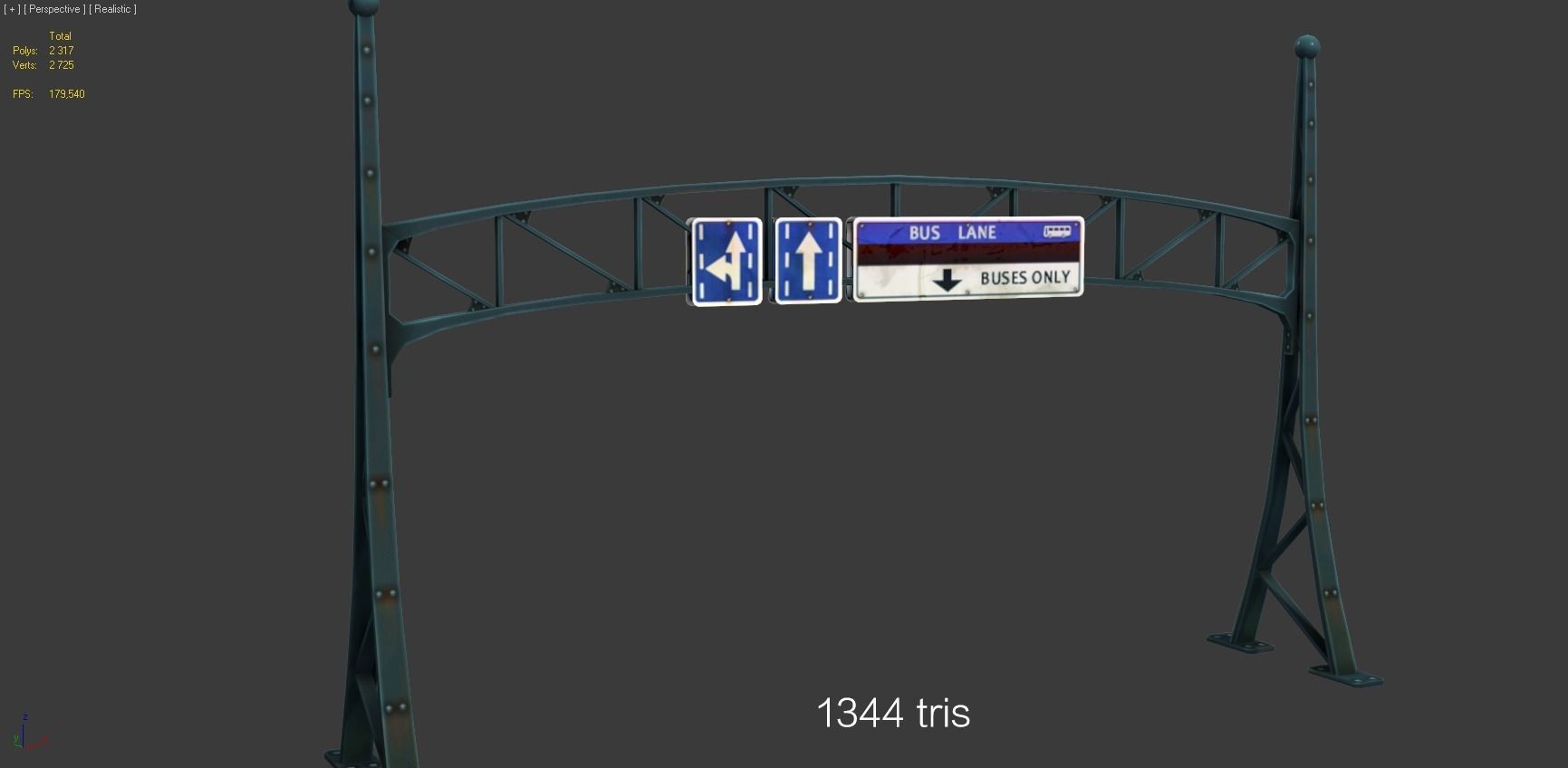 Road Objects pack - low poly Low-poly 3D model_11