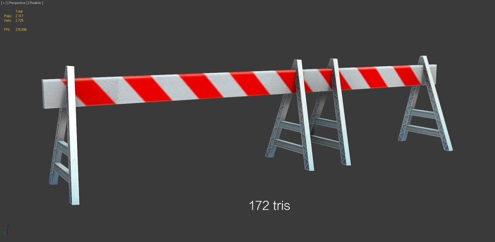 Road Objects pack - low poly Low-poly 3D model_10
