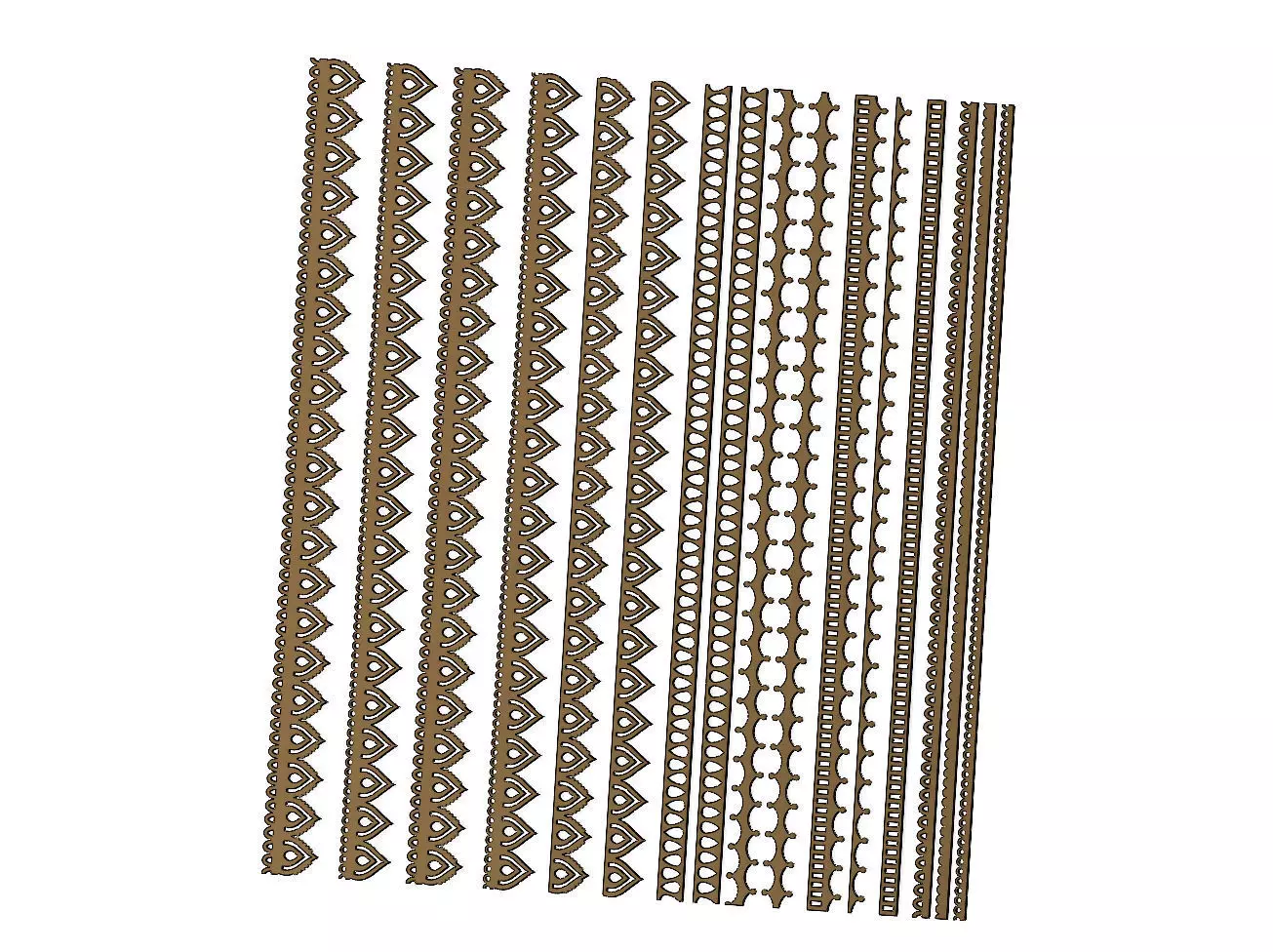 Henna inspired perforated bands with multiple patterns 3D print model