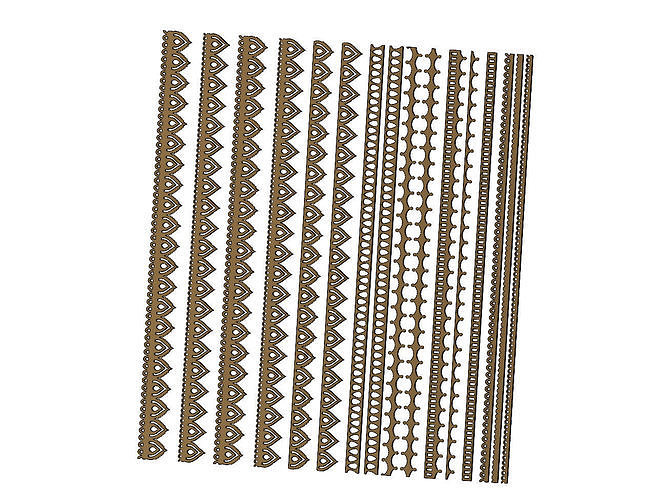 Henna inspired perforated bands with multiple patterns 3D print model