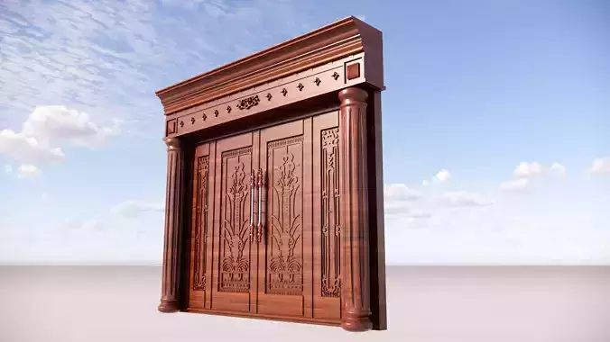 Ornamented door Free 3D model