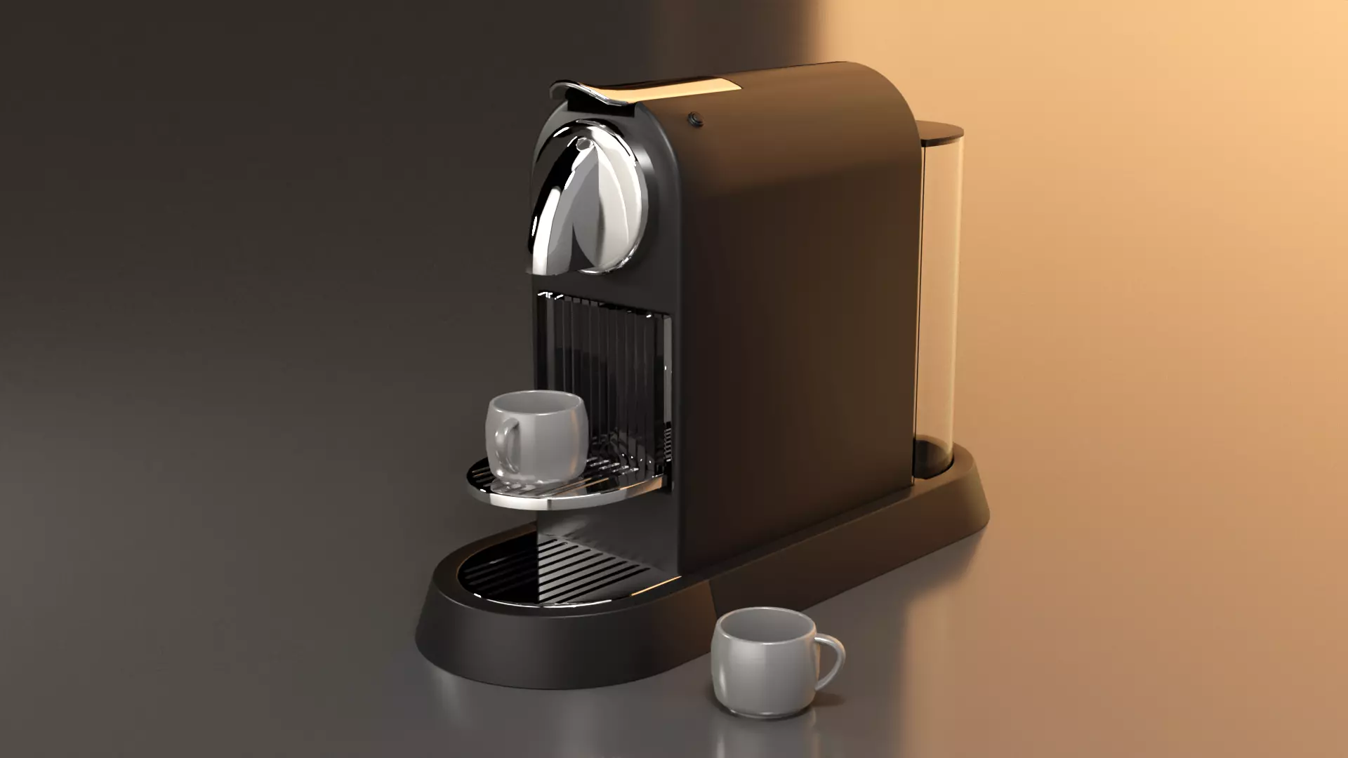 Coffee machine Low-poly 3D model_0